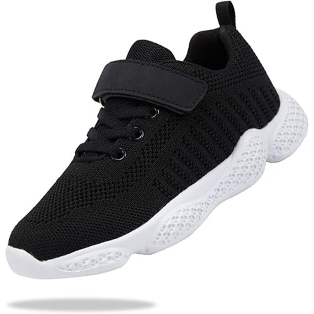 Santiro Little Boys Size 13 Black Hook Loop Slide In Breathable Athletic Shoes